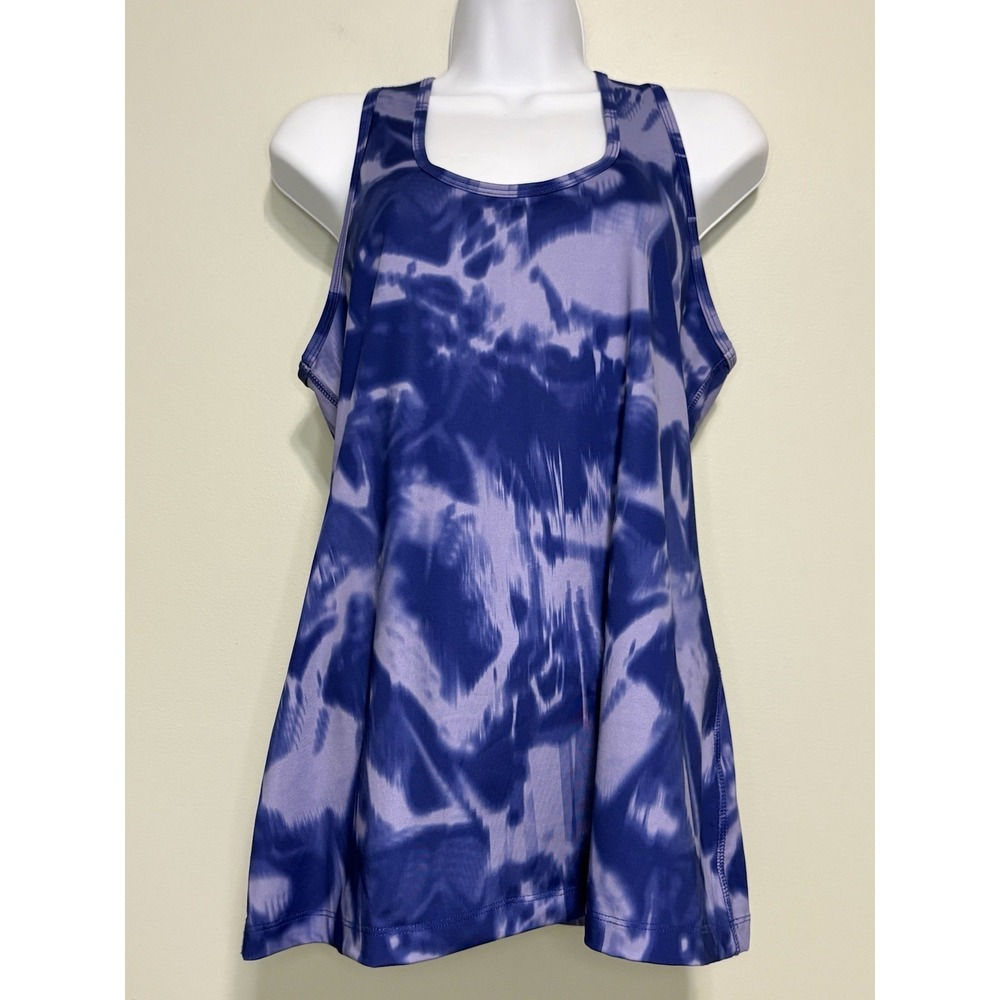 Lukka Women's Racerback Stretch Tank Top Watercolor Blue Size L